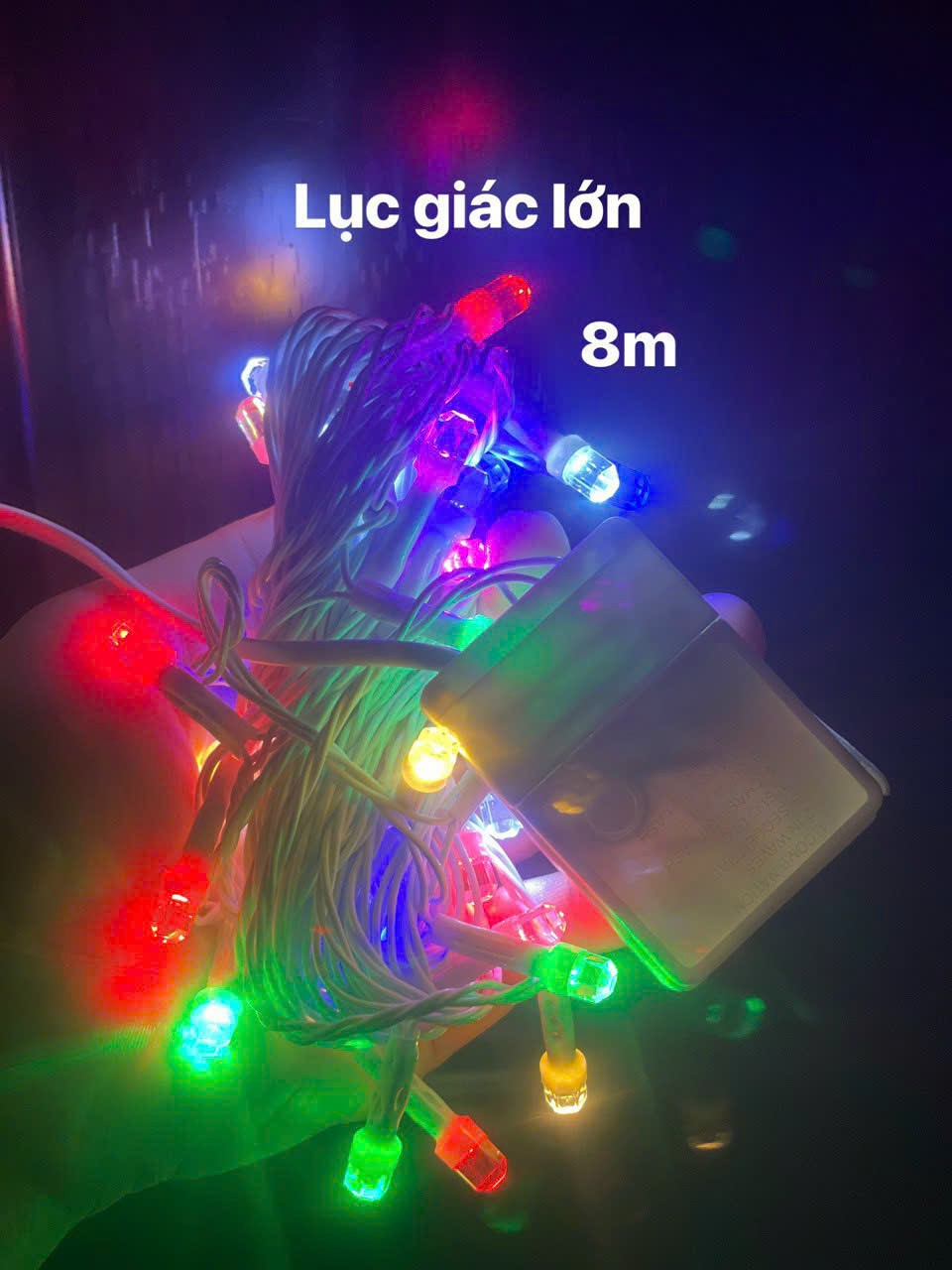 Dây đèn led nháy lục giác 8m 50 bóng