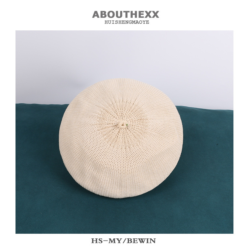 [HCM]nón beret mũ nồi len trơn đơn giản - ne67 - kem