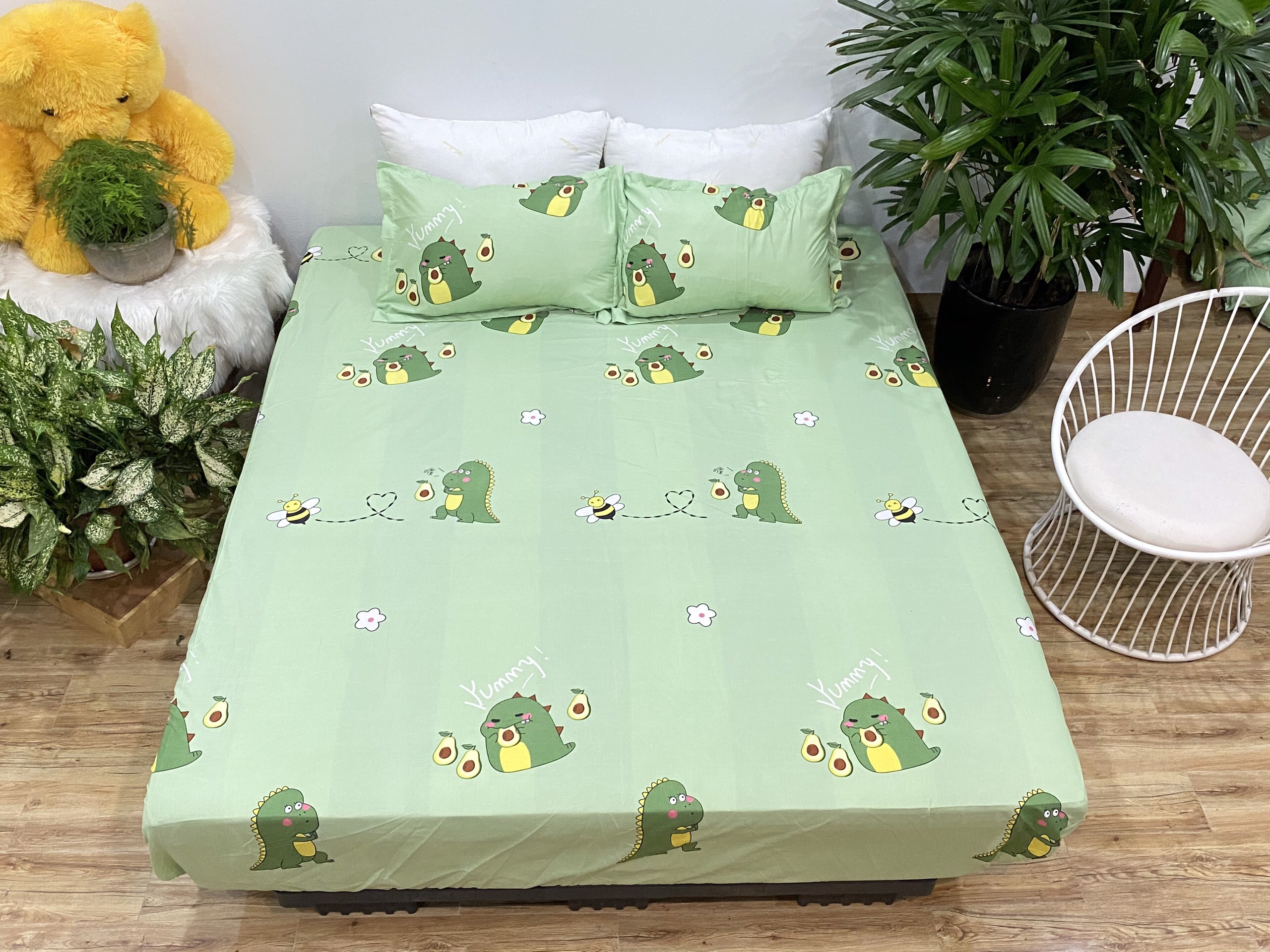 Set ga gối mẫu khủng long bơ p37