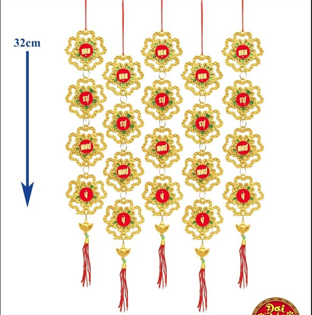 Dây treo hũ vàng lớn trang trí tết cổ truyền 2024