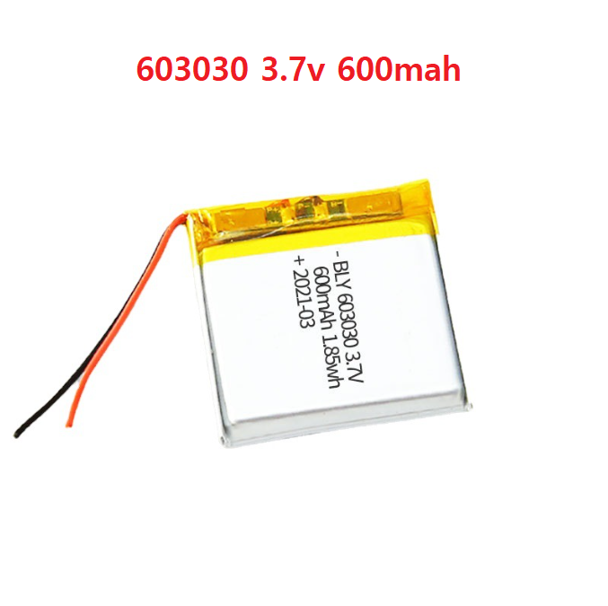 Pin Sạc Lithium Polymer 3.7V 600mah 603030 Cho tai nghe,loa Mp3 MP4 MP5 GPS PSP Bluetooth hàng mới