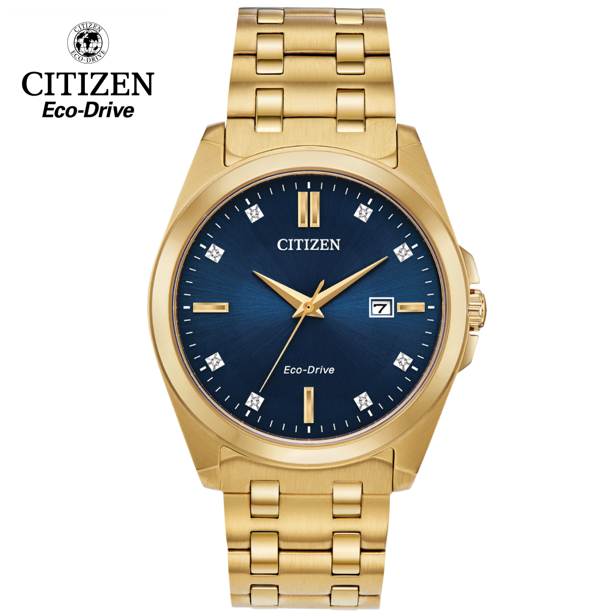 Đồng hồ Nam Citizen Eco Drive năng lượng ánh sáng, kính Sapphire, chống nước 10 ATM, dây thép không gỉ, size 41mm BM7103-51L