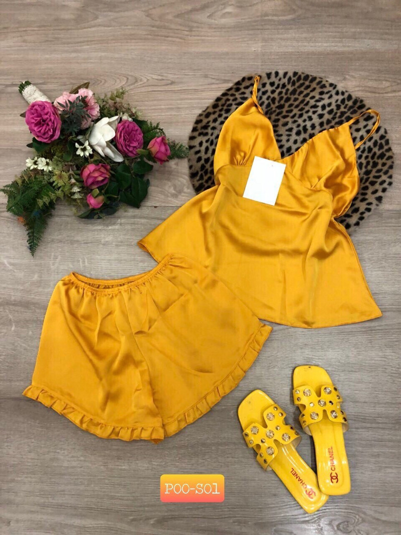 Set bộ lụa phi ngủ sexy quyến rũ sang