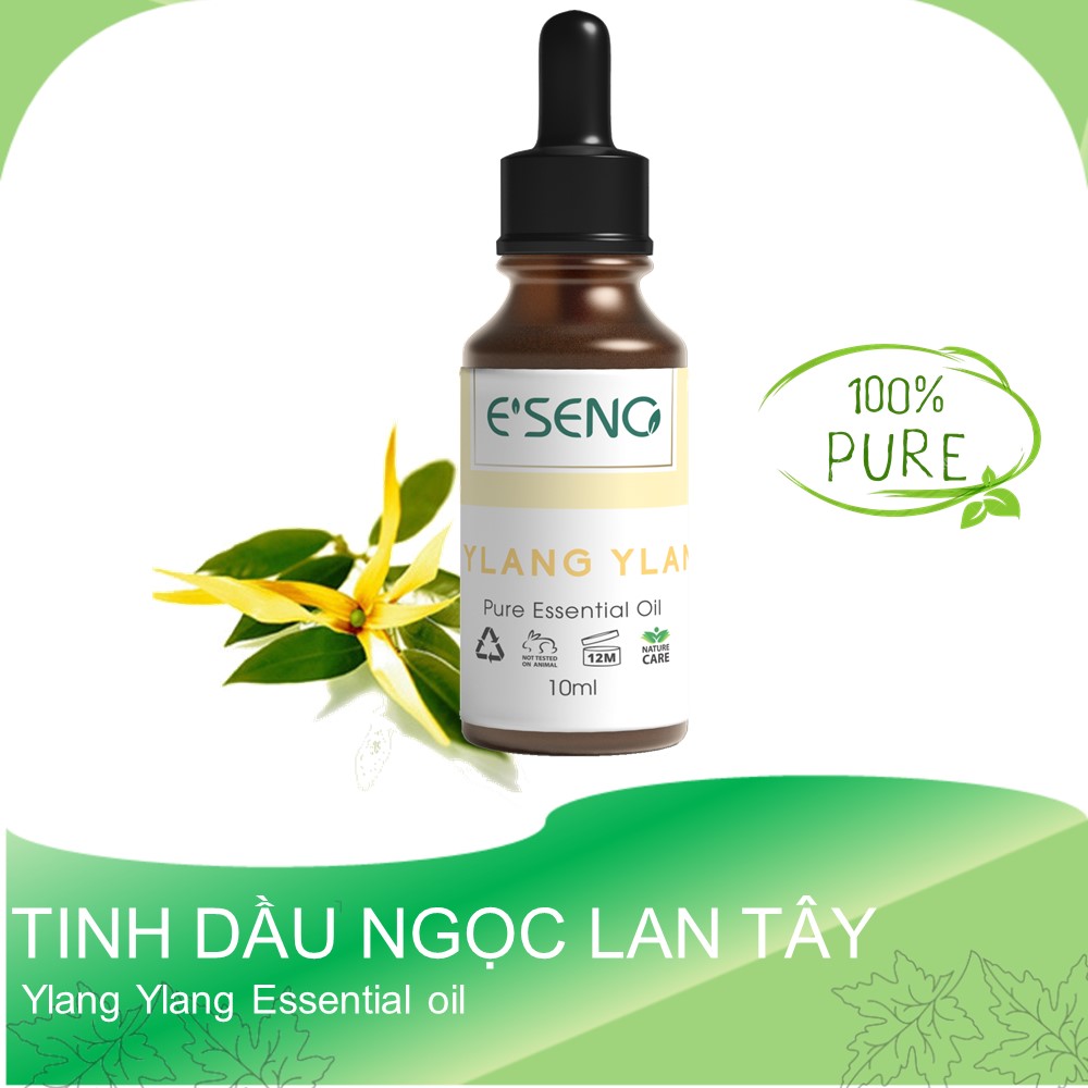 Tinh dầu ngọc lan tây ylang nguyên chất 100%, Tinh dầu ngọc lan tây ESENO dùng với máy xông tinh dầu để khuếc tán thơm phòng, đuổi muỗi, hoặc dùng để massage