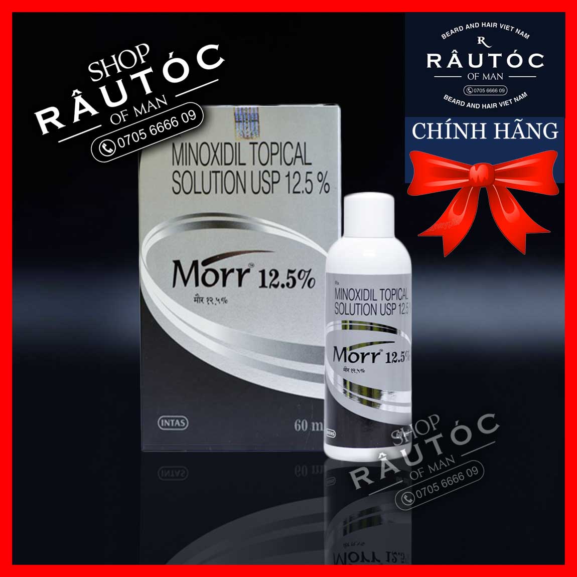 Minoxidil mọc râu tóc morr 12.5% lỏng