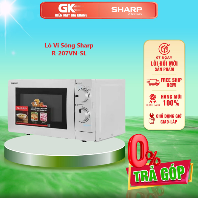 Lò vi sóng sharp r-207vn-sl - giao toàn quốc - freeship hcm