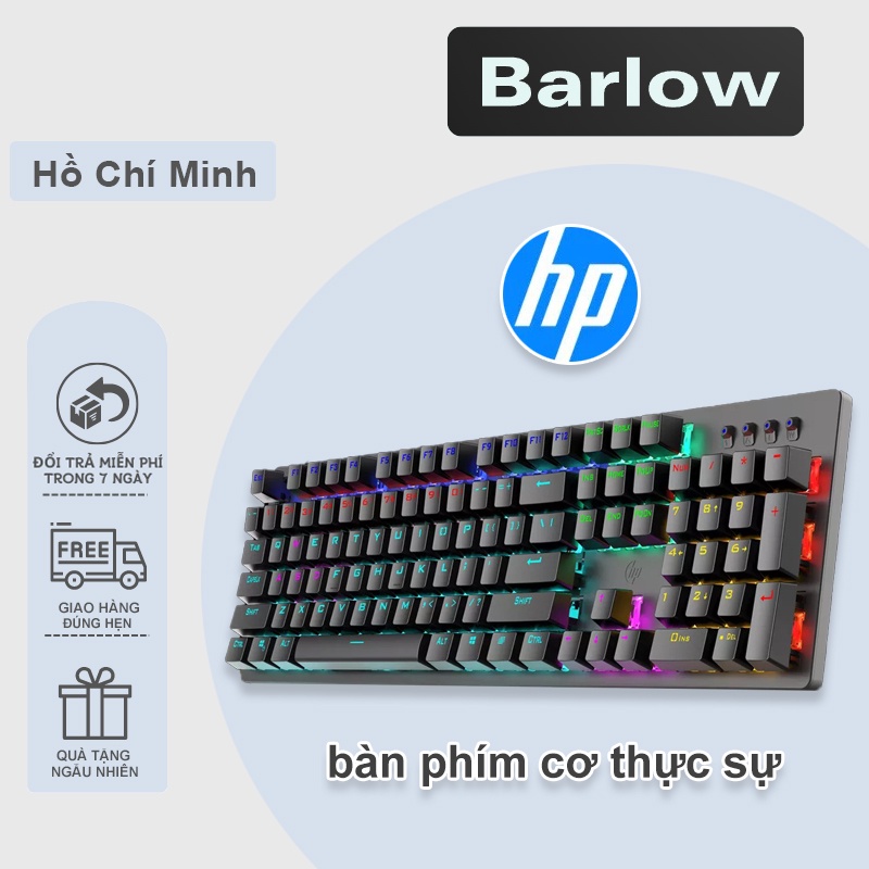Hp gk100f bàn phím cơ thật có dây hỗn hợp bàn phím đèn nền chơi game 104 phím bàn phím chống xung đột đèn led có thể điều chỉnh cho pc office home