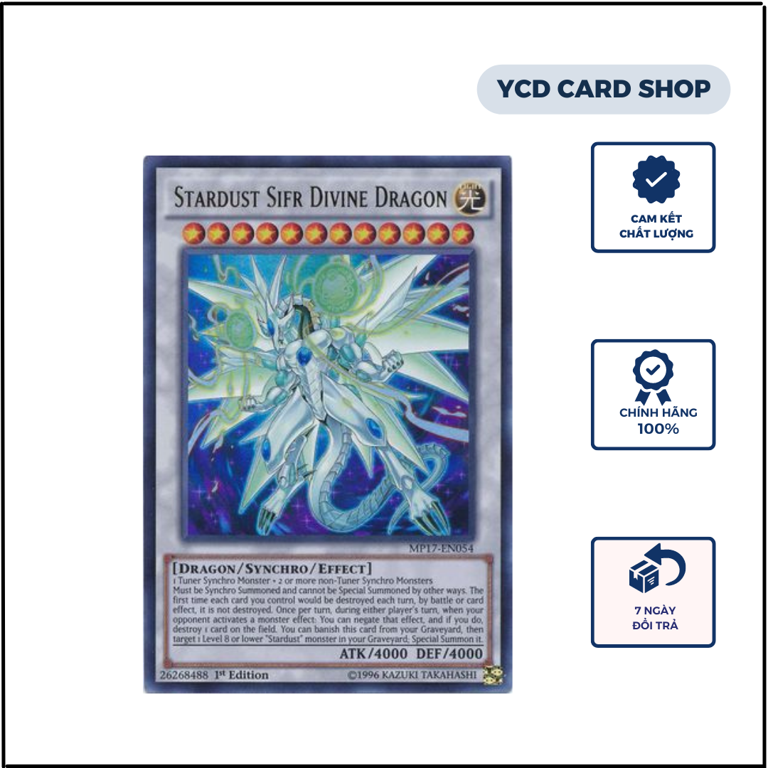 Thẻ bài Yugioh chính hãng Stardust Sifr Divine Dragon Ultra Rare