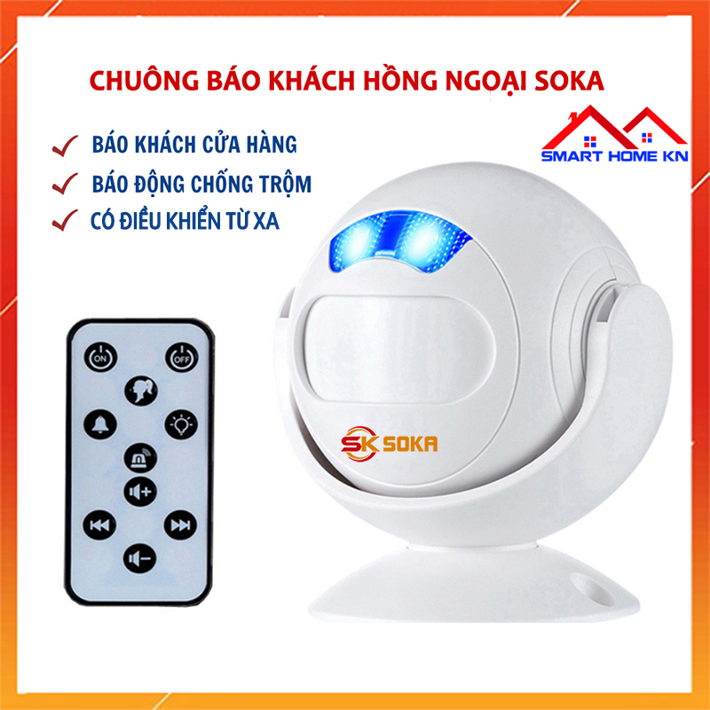 Chuông báo khách cảm biến báo động tự động chống trộm qua cửa cảnh báo có người ra vào SOKA- SF23