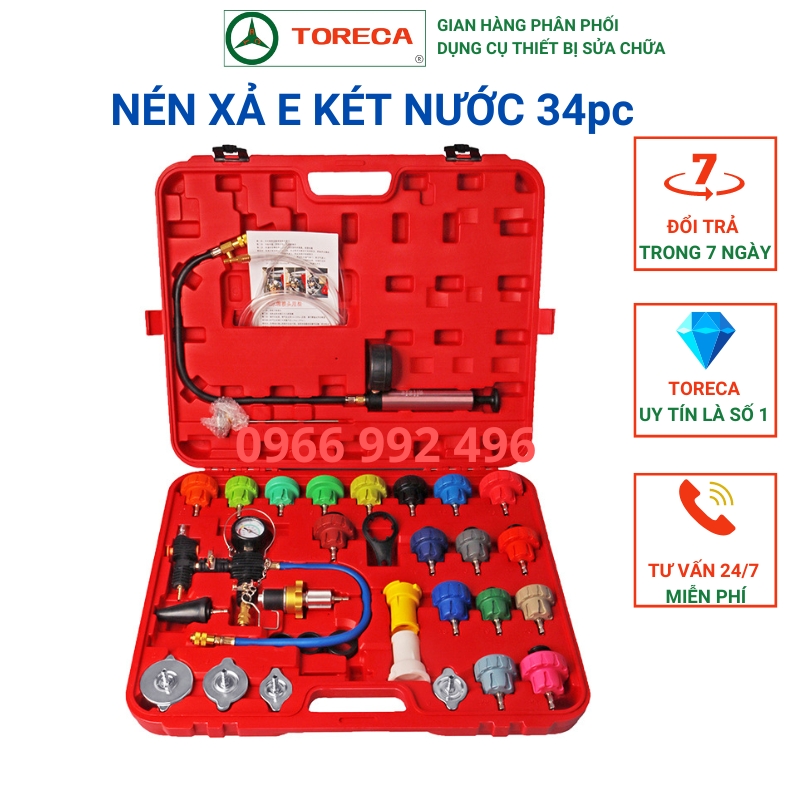 Bộ thử kín két nước, kiểm tra rò rỉ két nước làm mát ô tô TORECA