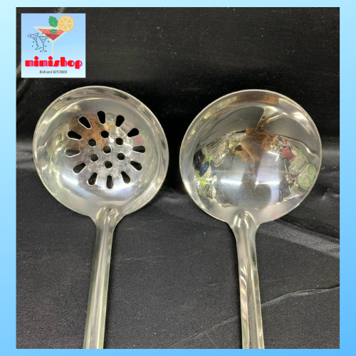 Vá múc topping inox - muôi inox không lổ - muôi múc trân châu có lổ - dụng cụ pha chế