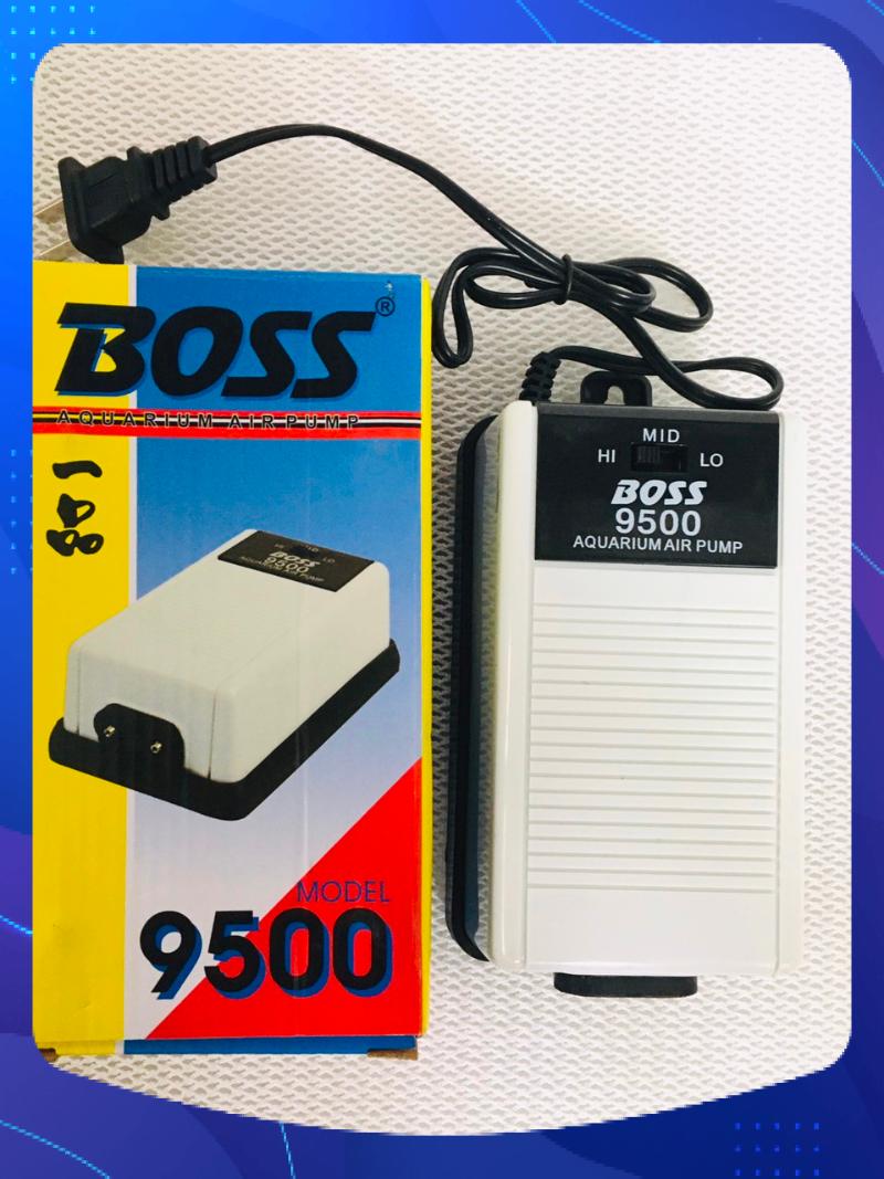 Combo 1 máy sủi oxy 2 vòi Boss 9500 dành cho hồ cá cảnh