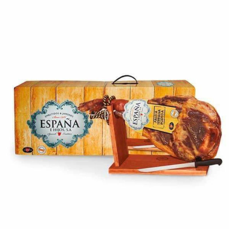 Đùi lợn muối Espana Jamon Paleta Bodega (kèm dao thớt) lợn trắng