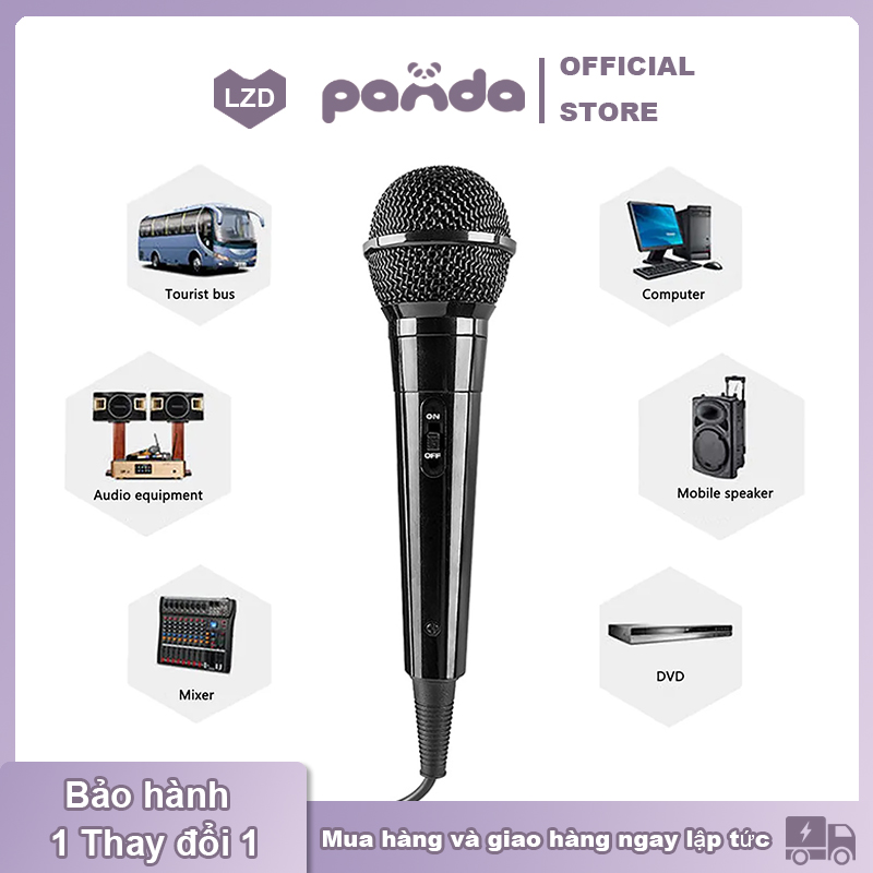 Micro có dây động, micro karaoke cầm tay, Micro có dây karaoke jack 3.5mm nhỏ gọn dùng