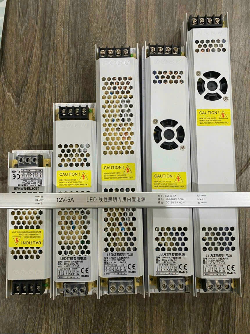 Nguồn 12v 5a, 10a, 12.5a, 16.7a, 25a, 33a nguồn mỏng, dẹt. chuyên dùng cho đèn led nội thất