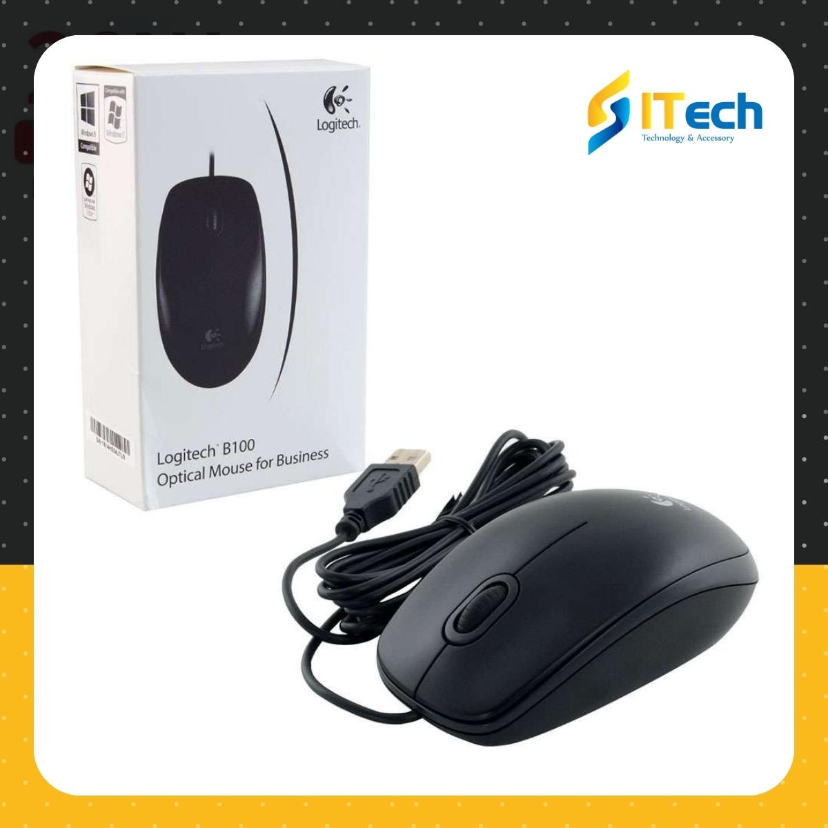 Chuột máy tính có dây logitech b100 opical usb hàng chính hãng bảo hành 12 tháng. mã sp: ite113