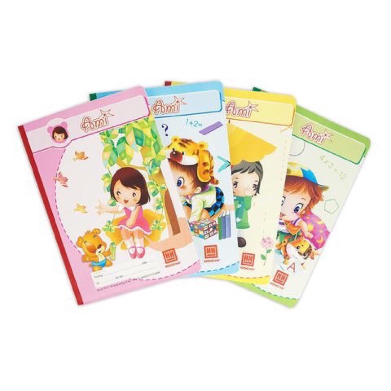 Vở ô ly 80 trang hồng hà school ami 0515 phù hợp cho học sinh tiểu học/vở oly hồng hà 80 trang