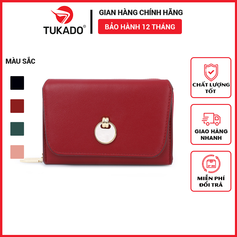 Ví nữ ngắn mini cầm tay chính hãng PERFECT FOR YOU đựng tiiền cute dễ thương nhiều ngăn da cao cấp cực đẹp giá rẻ TL18 - Tukado