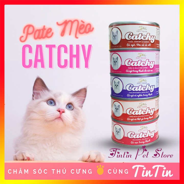 Pate cho mèo catchy 5plus catchy 170g