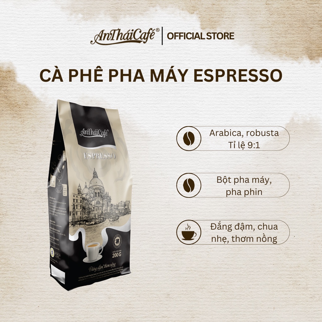 AN THAI Coffee Espresso - Roasted Robusta & Arabica, Strong coffee taste