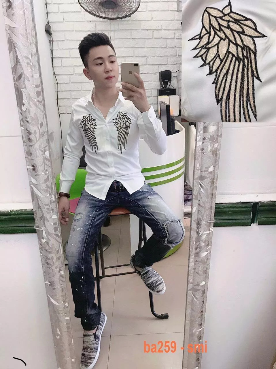 Áo sơ mi nam họa tiết chuẩn men nam tính soái ca
