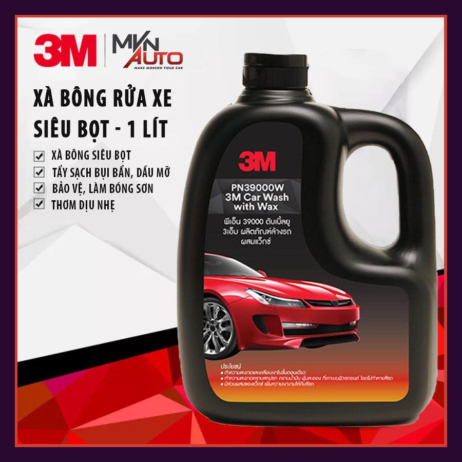 Dung dịch rửa xe bọt tuyết cho xe ô tô, xe máy và tạo bóng sơn chính hãng 3m 1l nước rửa xe ô tô đậm đặc pn39000w