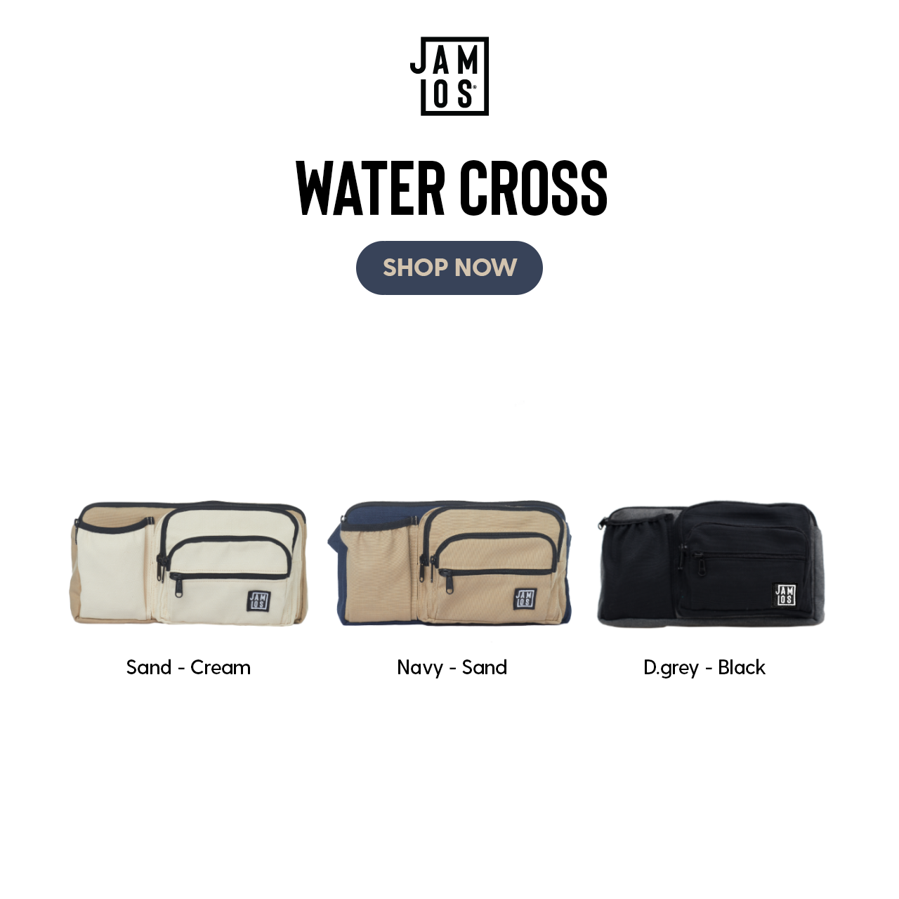Jamlos water cross - túi bao tử đeo chéo thời trang vải canvas