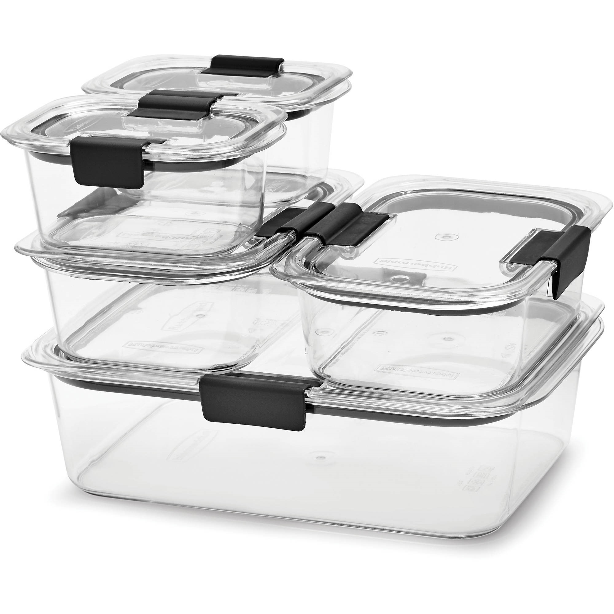 Bộ 10 món hộp thực phẩm, nhựa trong suốt cao cấp rubbermaid brilliance storage 10-piece plastic lids