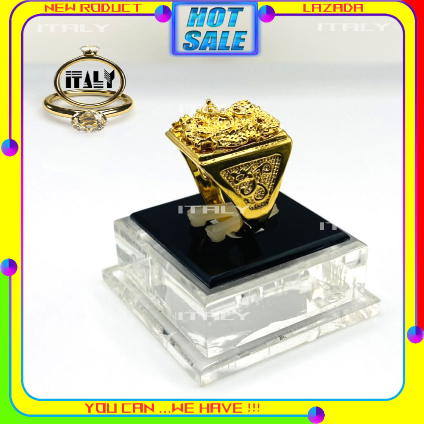 Nhẫn nam mặt rồng nổi mạ vàng - italy shop
