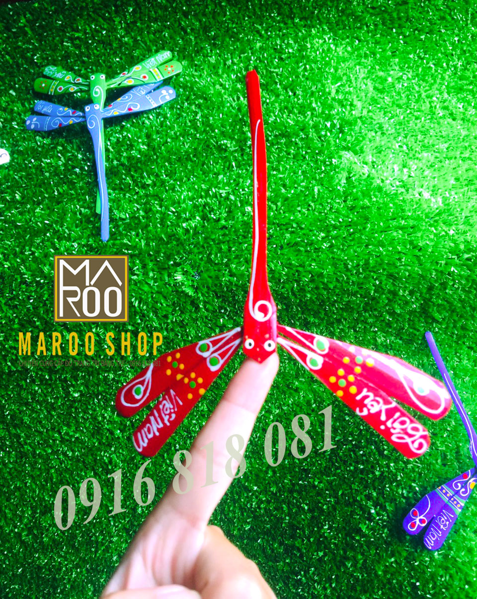 Combo 10 chuồn chuồn tre vẽ đủ màu để trang trí nhà cửa , quán xá