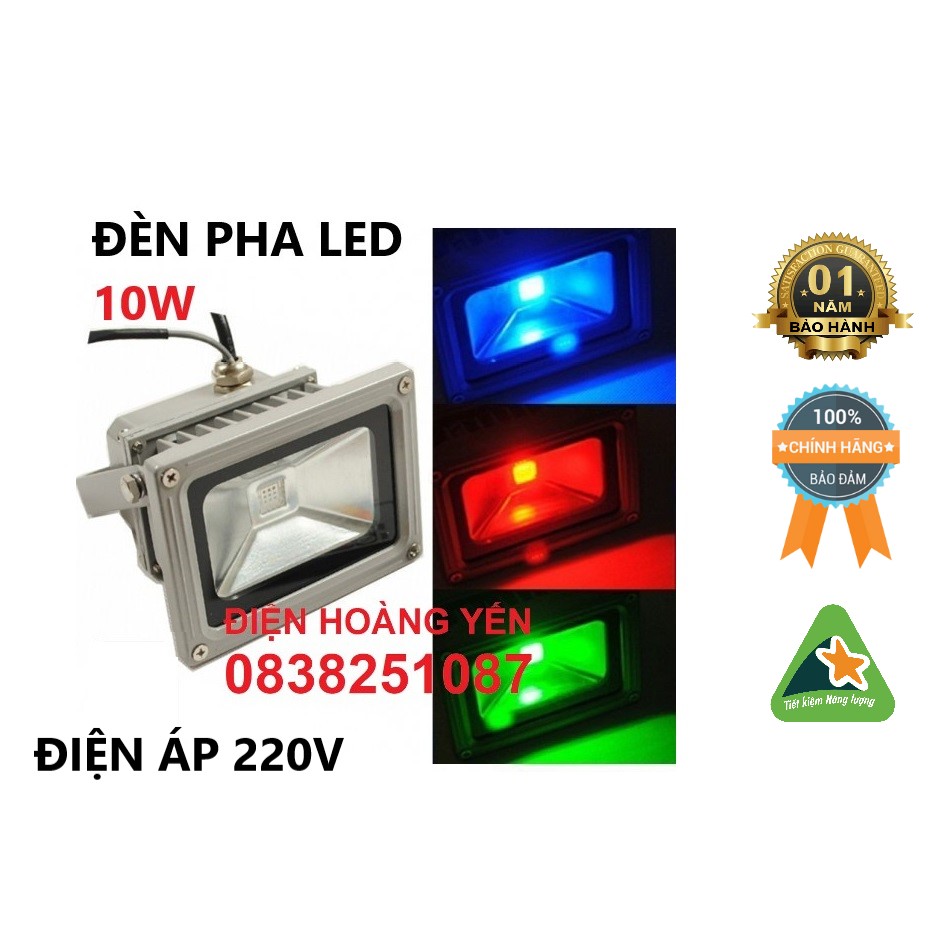 Đèn pha led 10w đổi màu siêu đẹp