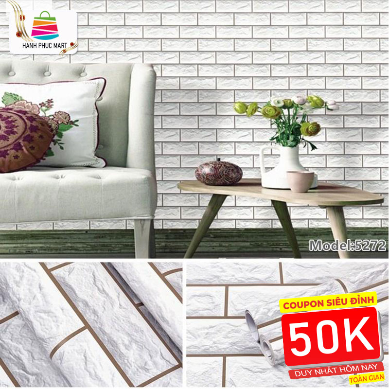 Giấy dán tường Hoạ tiết Gạch  Khổ 5M HPMWallpaper