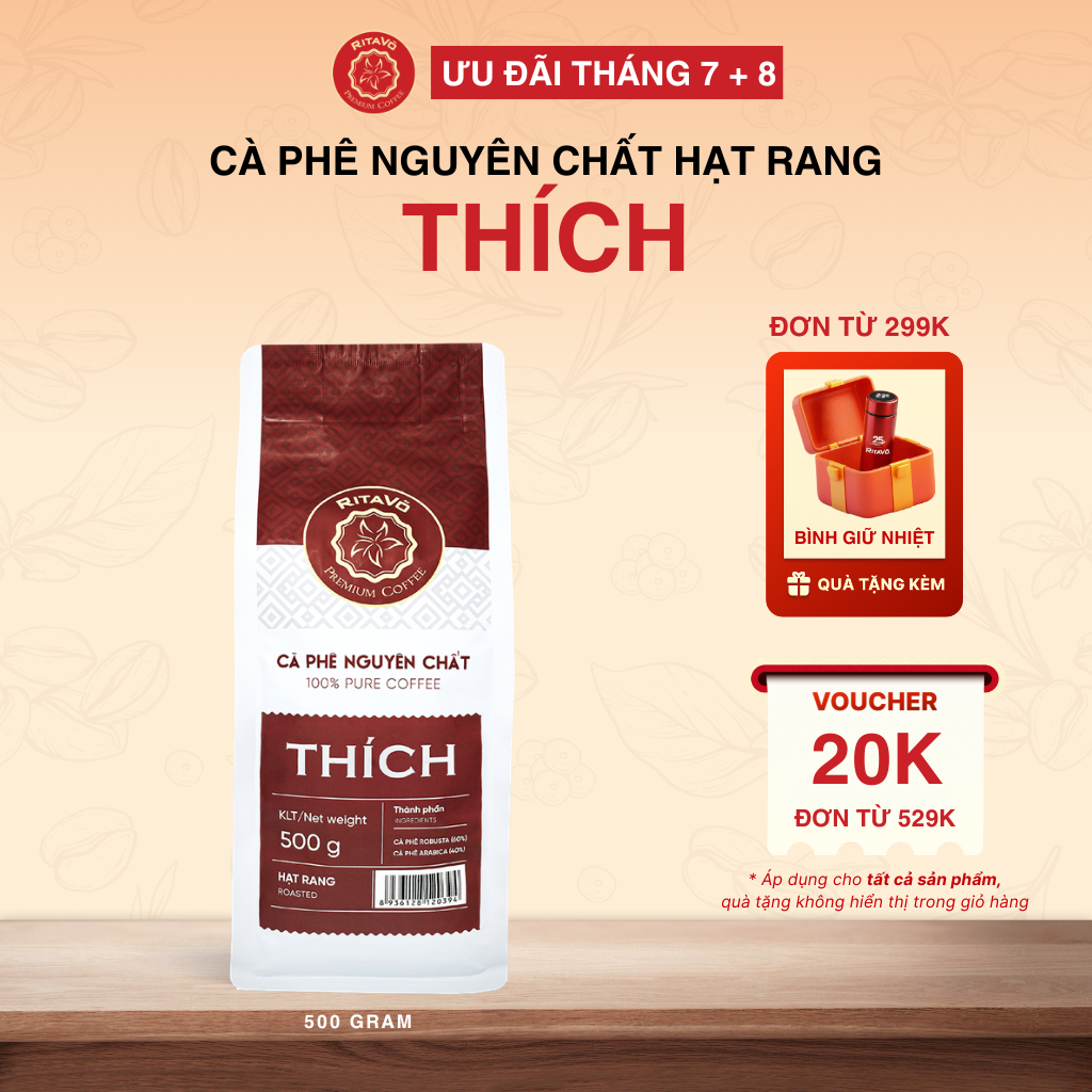 Cà phê hạt rang rita võ cafe thích 500g