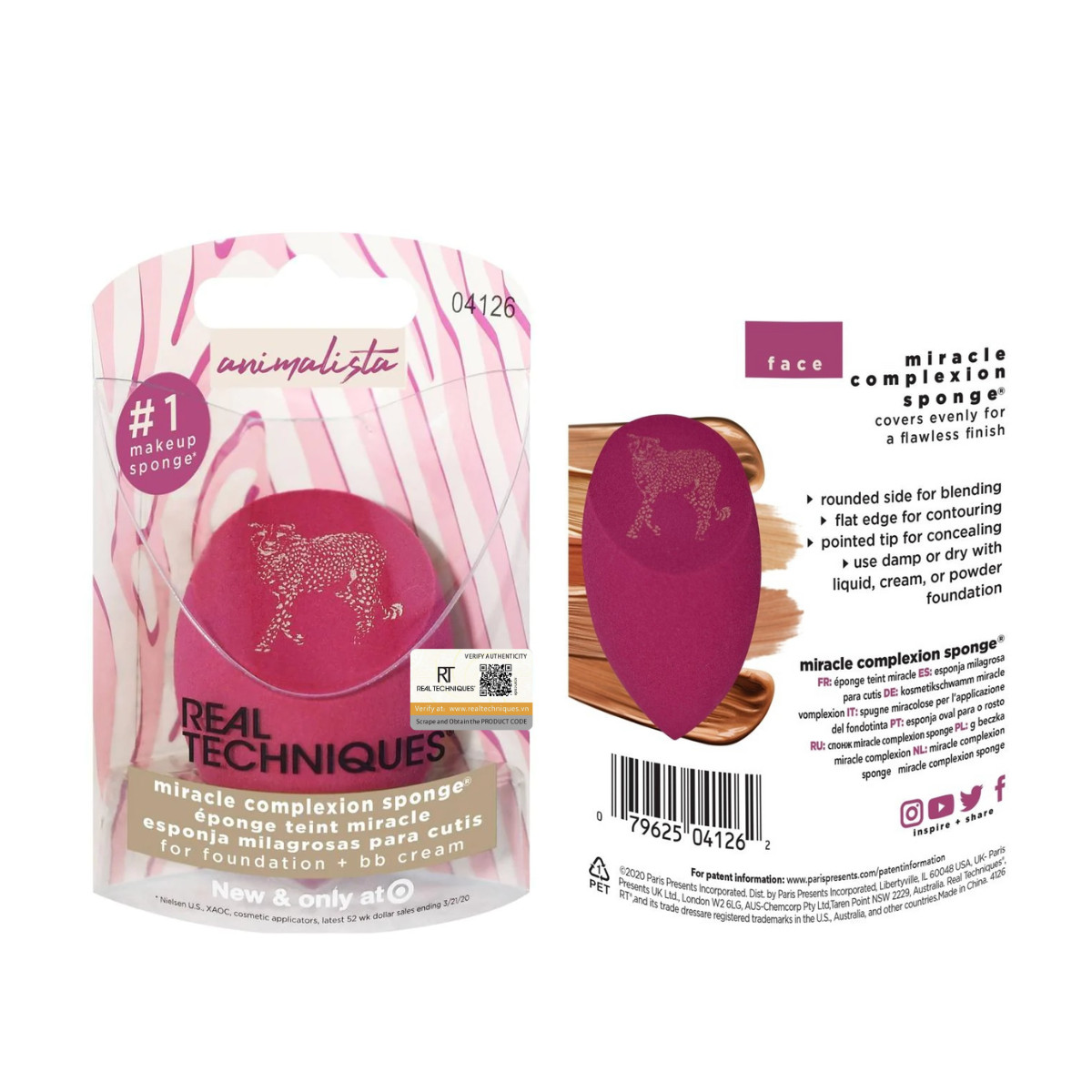 Mút tán nền Real Techniques limited edition animalista miracle complexion sponge