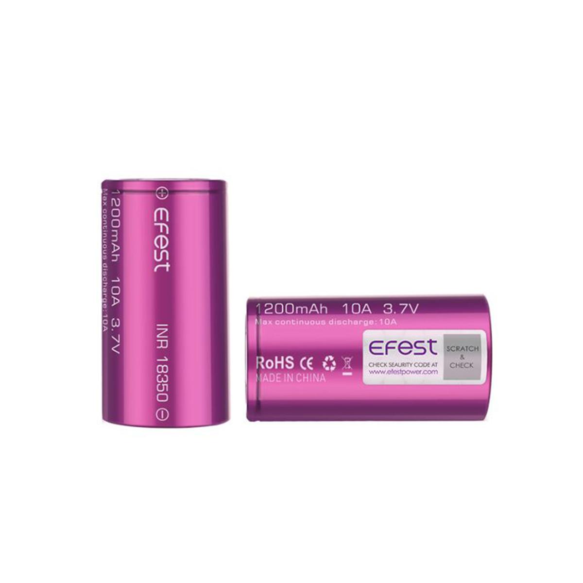 Pin sạc Efest INR 18350 1200mAh 10A Flat Top Battery