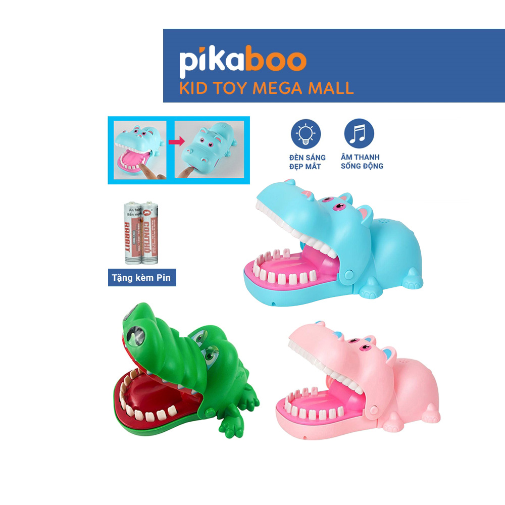 Đồ chơi khám răng cá sấu cắn tay vui nhộn cho bé Pikaboo chất liệu nhựa an toàn cho trẻ từ 3 tuổi