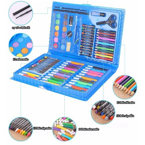 Set màu 68 chi tiết đủ loại từ màu chì màu sáp màu nước - bộ bút tô màu bộ bút vẽ màu 68 chi tiết