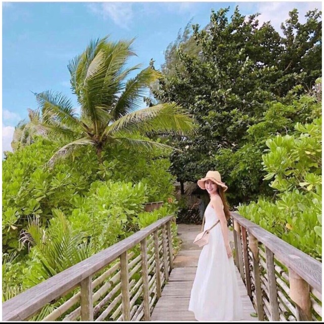 Maxi hai dây cổ tim voan lụa
