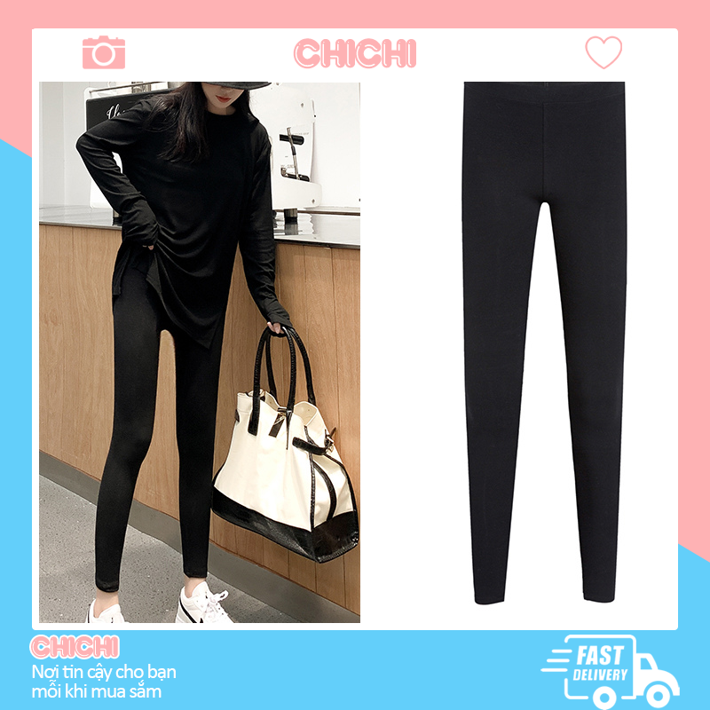 Quần legging HM02 ChiChi 2 túi mổ.legging nữ chất thun cotton dày dặnmềm mịnthoáng mát.