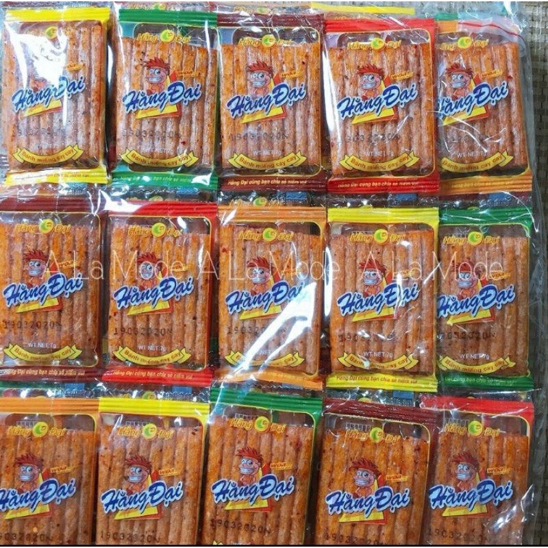 Combo 60 gói snack sườn dê nướng hằng đại vị tuổi thơ siêu cay siêu hot, đồ ăn vặt cổng trường, set đồ ăn vặt tuổi thơ