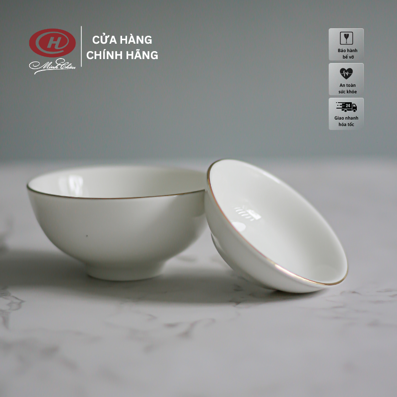 Bát Chấm Viền Vàng 9cm - Sứ Minh Châu