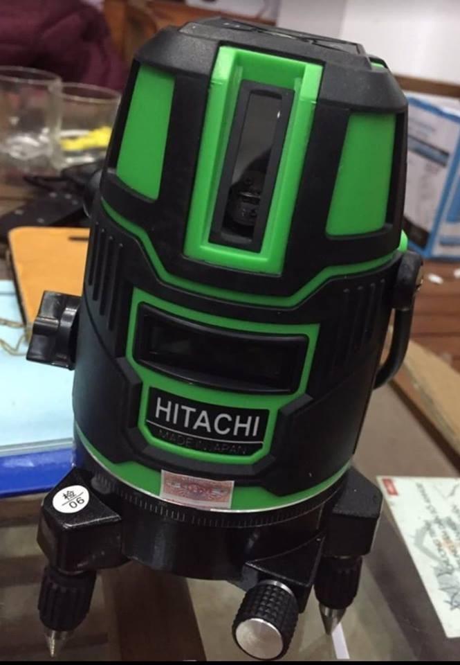 Máy cân mực laser HITACHI 5 tia xanh kèm chân đế- sạc -vali.pin.sac.- MÁY CÂN MỰC