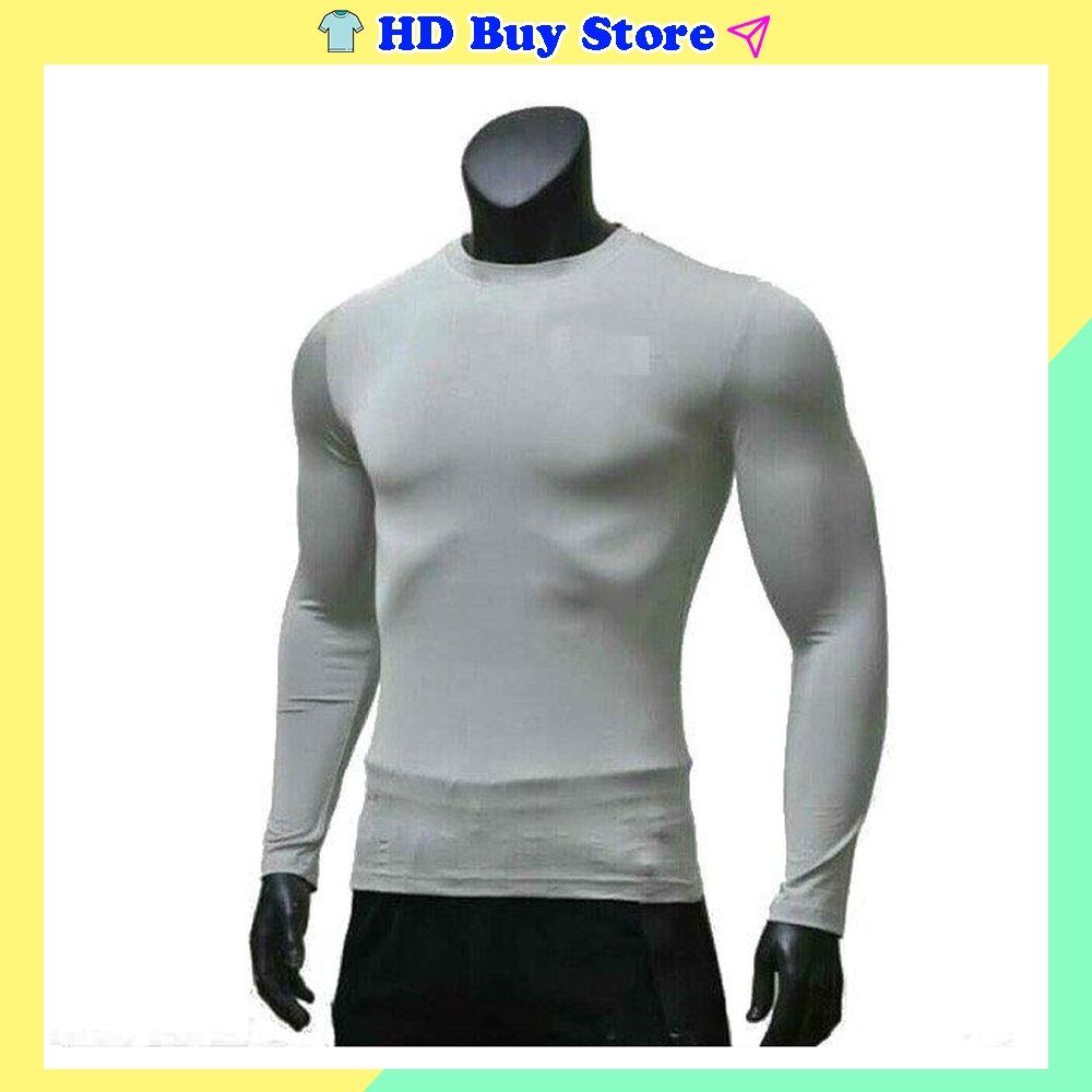 Áo giữ nhiệt màu xám - Áo thun nam body - Áo thun nam giữ nhiệt - Áo phông dài tay nam - Áo body