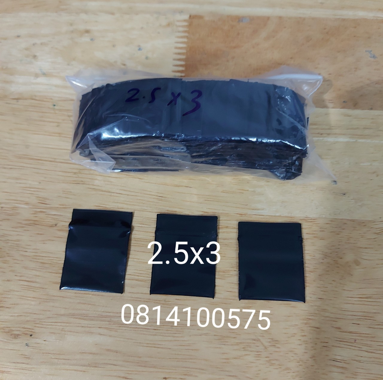 Combo 100 cái túi zip nhỏ màu đen 2.5x3 dày đẹp