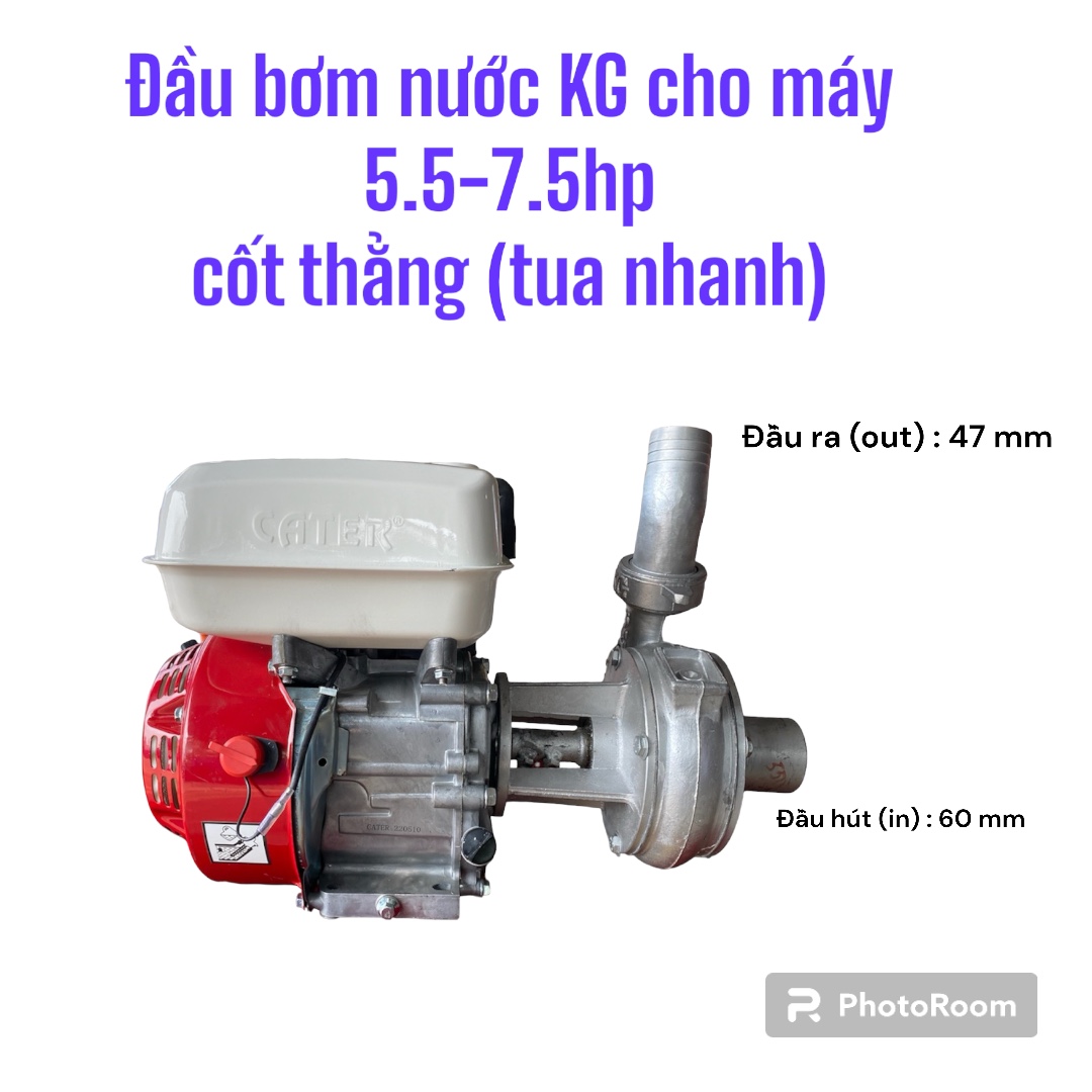Đầu bơm nước kg đẩy xa lắp máy xăng 5.5-6.5hp- 7.5 hp bơm tưới rẫy , bơm nước