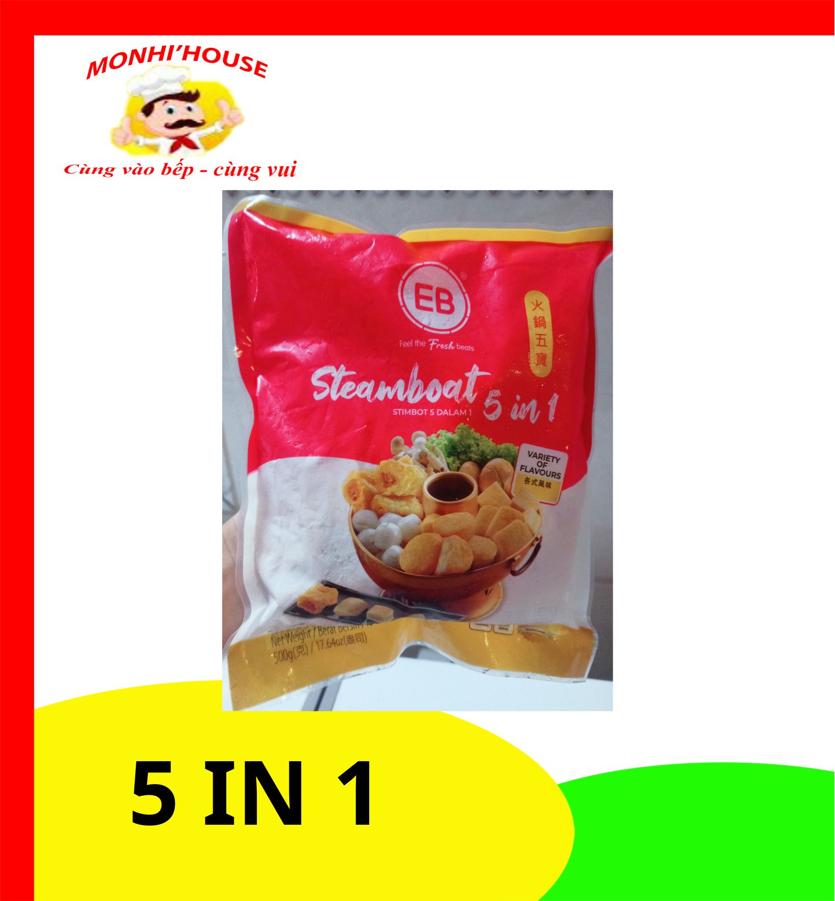 500G Viên thả lẩu 5 TRONG 1 siêu Ngon EB