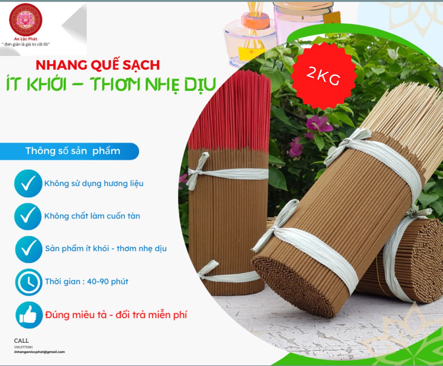 - combo nhang quế sạch - 3 tấc- thơm nhẹ dịu, ít khói - an loc phat