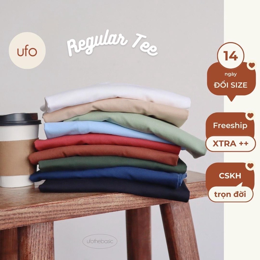 Áo phông nữ trơn Regular Tee form vừa chất premium cotton cao cấp co dãn - by ufo.thebasic