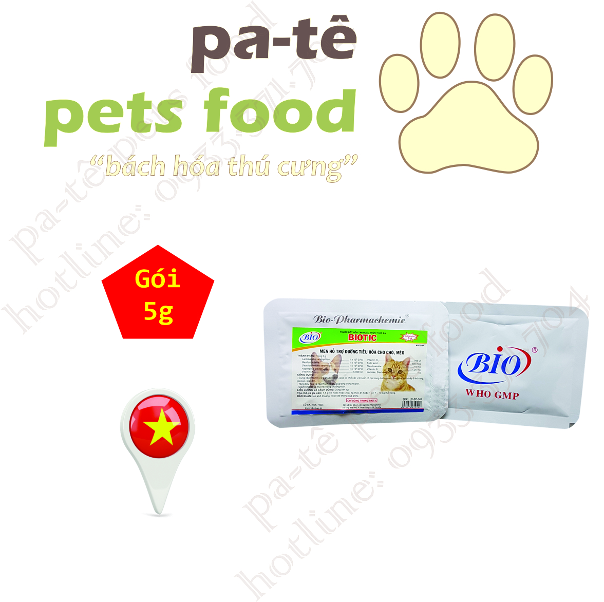 Men biotic hỗ trợ tiêu hóa cho chó mèo