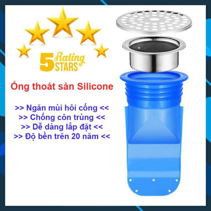 Ống ngăn mùi thoát sàn silicone, ngăn mùi hôi cống, chống côn trùng, dễ dàng lắp đặt, độ bền trên 20 năm